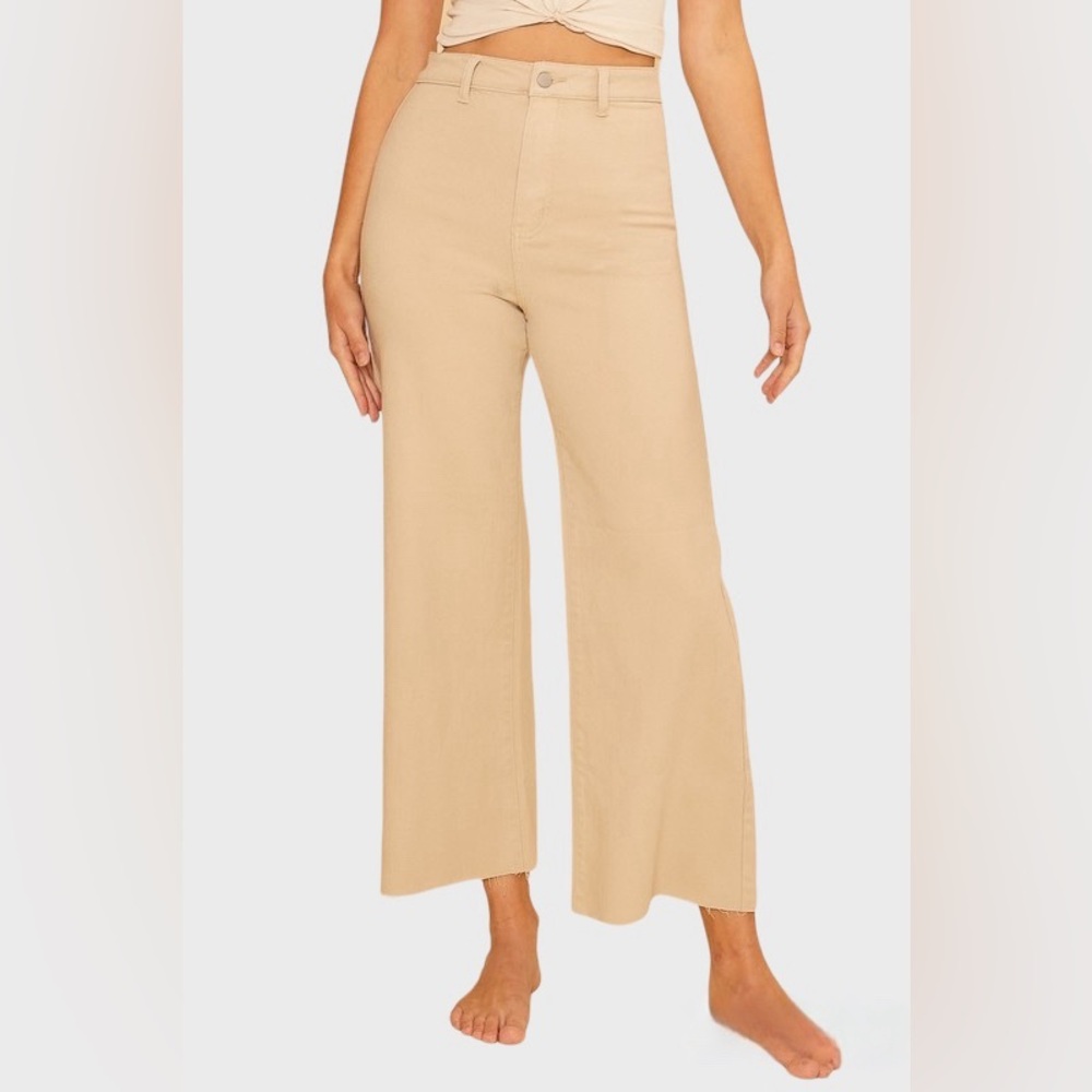 LAST ONE - High rise crop wide leg denim